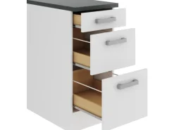 Outlet Optifit Oslo214 Küchen-Unterschrank 40 cm Feinstruktur Weiß