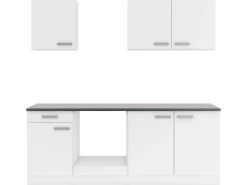 Optifit Einbauküchen|Kochfelder<Oslo214 Küchenzeile 210 cm ohne E-Geräte Weiß