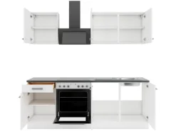 Optifit Einbauküchen|Kochfelder<Oslo214 Küchenzeile 210 cm ohne E-Geräte Weiß