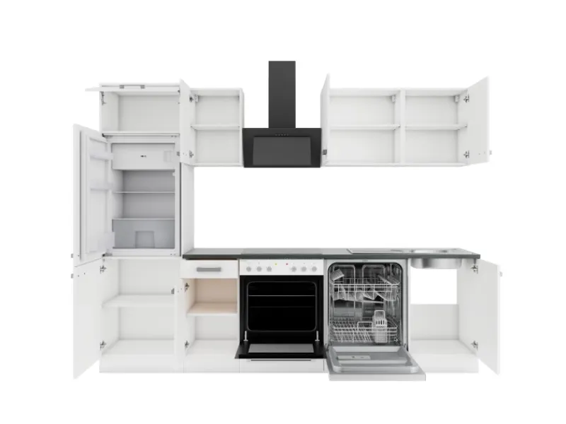 Sale Optifit Oslo214 Küchenzeile 270 cm ohne E-Geräte Weiß