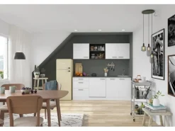 New Optifit Oslo214 Küchenzeile 210 cm Weiß