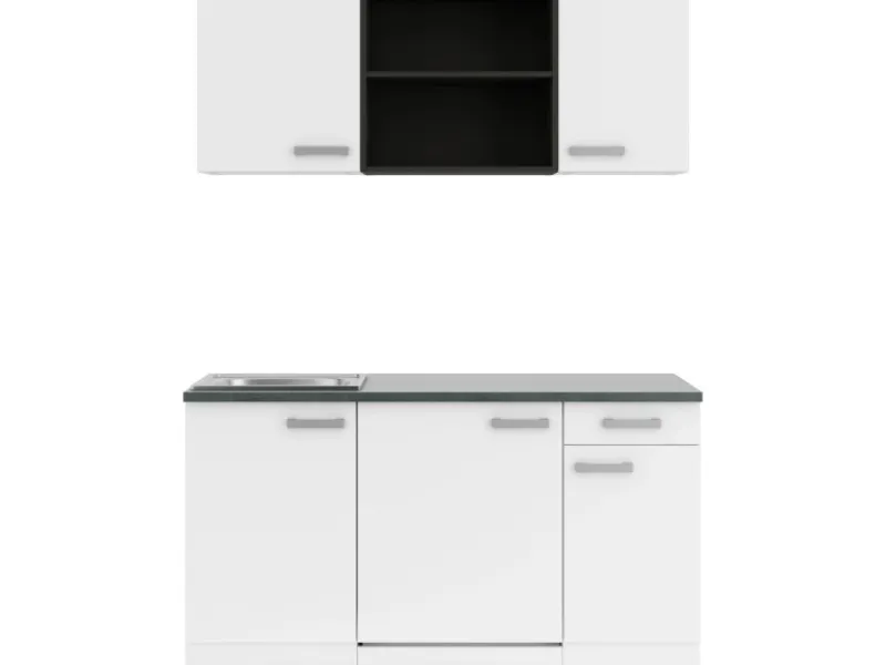 Outlet Optifit Oslo214 Miniküche 150 cm Weiß
