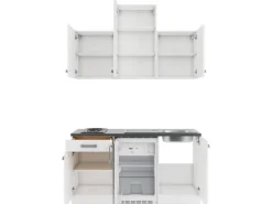 Optifit Miniküchen|Kochfelder<Oslo214 Miniküche 150 cm Weiß