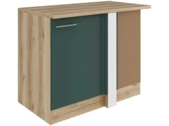 Optifit Savona405 Küchen-Eck-Unterschrank 110 cm Steingrün< Küchenschränke