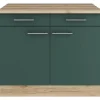 Optifit Küchenschränke<Savona405 Küchen-Unterschrank 100 cm Steingrün