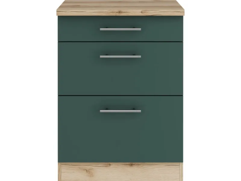 Optifit Savona405 Küchen-Unterschrank 60 cm Steingrün< Zubehör Für Küchenarmatur|Küchenschränke
