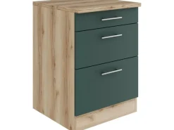 Optifit Savona405 Küchen-Unterschrank 60 cm Steingrün< Zubehör Für Küchenarmatur|Küchenschränke