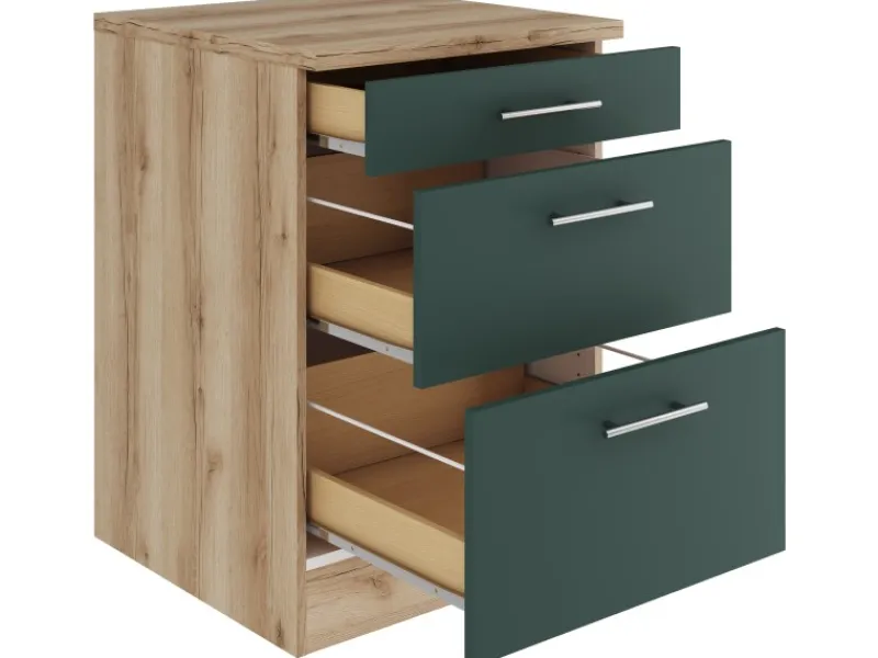 Optifit Savona405 Küchen-Unterschrank 60 cm Steingrün< Zubehör Für Küchenarmatur|Küchenschränke