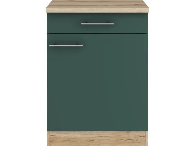 Outlet Optifit Savona405 Küchen-Unterschrank 60 cm Steingrün