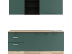 Clearance Optifit Savona405 Küchenzeile 210 cm Steingrün