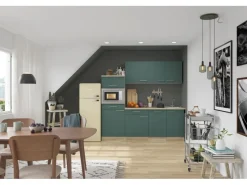 Best Optifit Savona405 Küchenzeile 210 cm Steingrün