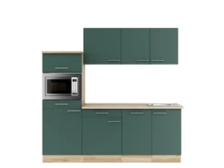 Best Optifit Savona405 Küchenzeile 210 cm Steingrün