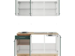 Discount Optifit Savona405 Miniküche 150 cm Steingrün