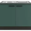 Optifit Verona405 Küchen-Spülenunterschrank 100 cm Steingrün< Küchenschränke