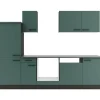 Clearance Optifit Verona405 Küchenzeile 270 cm ohne E-Geräte Steingrün