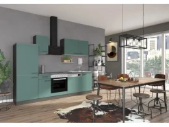 Clearance Optifit Verona405 Küchenzeile 270 cm ohne E-Geräte Steingrün