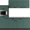 Outlet Optifit Verona405 Küchenzeile 210 cm Steingrün