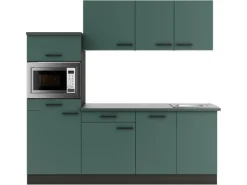 Outlet Optifit Verona405 Küchenzeile 210 cm Steingrün