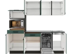 Outlet Optifit Verona405 Küchenzeile 210 cm Steingrün