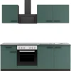 Optifit Kochfelder|Winkelküchen<Verona405 Küchenzeile 210 cm Steingrün