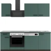 Optifit Verona405 Küchenzeile 210 cm ohne E-Geräte Steingrün< Einbauküchen