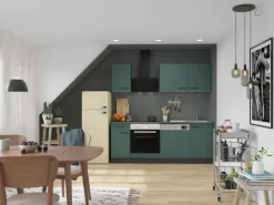Optifit Verona405 Küchenzeile 210 cm ohne E-Geräte Steingrün< Einbauküchen