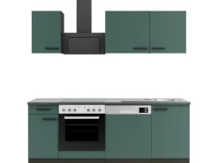 Best Optifit Verona405 Küchenzeile 210 cm Steingrün