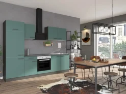 Optifit Einbauküchen<Verona405 Küchenzeile 270 cm ohne E-Geräte Steingrün