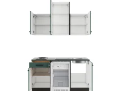 Optifit Verona405 Miniküche 150 cm Steingrün