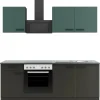 Outlet Optifit Verona405/Madrid420 Küchenzeile 210 cm Steingrün / Anthrazit