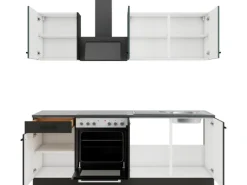 Outlet Optifit Verona405/Madrid420 Küchenzeile 210 cm Steingrün / Anthrazit