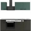 Best Optifit Verona405/Madrid420 Küchenzeile 210 cm Steingrün / Anthrazit