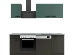 Best Optifit Verona405/Madrid420 Küchenzeile 210 cm Steingrün / Anthrazit