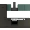 Optifit Herde|Winkelküchen<Verona405/Madrid420 Küchenzeile 270 cm Steingrün / Anthrazit