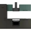 Optifit Verona405/Madrid420 Küchenzeile 270 cm Steingrün / Anthrazit< Kochfelder|Kühlschränke