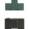 Optifit Verona405/Madrid420 Miniküche 150 cm Steingrün / Anthrazit< Miniküchen