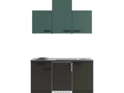 Optifit Verona405/Madrid420 Miniküche 150 cm Steingrün / Anthrazit< Miniküchen