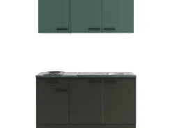 Optifit Miniküchen|Kochfelder<Verona405/Madrid420 Miniküche 150 cm Steingrün / Anthrazit