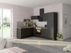 Discount Optifit Winkelküche Optikoncept Ingvar 270 cm Anthrazit