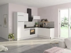 Optifit Winkelküchen|Besteckkästen<Winkelküche Optikoncept Arvid ohne E-Geräte 270 cm Weiß