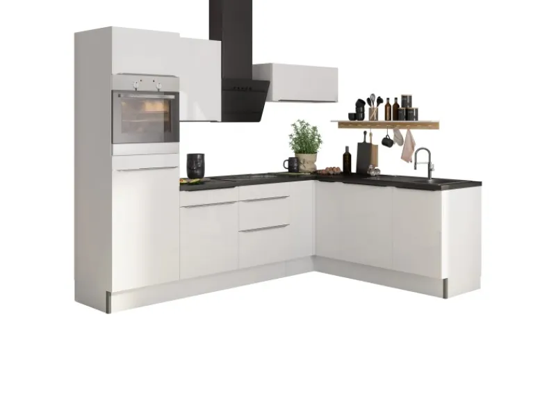 Optifit Winkelküchen|Kühlschränke<Winkelküche Optikoncept Arvid 270 cm Weiß