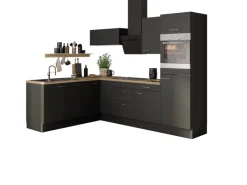 Optifit Winkelküchen|Kochfelder<Winkelküche Optikoncept Ingvar 270 cm Anthrazit