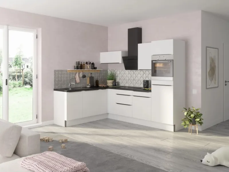 Optifit Winkelküche Optikoncept Arvid 270 cm Weiß< Winkelküchen