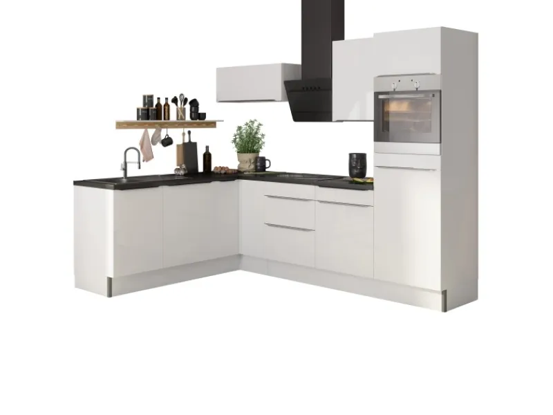 Optifit Winkelküche Optikoncept Arvid 270 cm Weiß< Winkelküchen