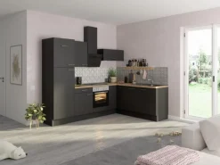 Optifit Winkelküche Optikoncept Ingvar ohne E-Geräte 270 cm Anthrazit< Winkelküchen