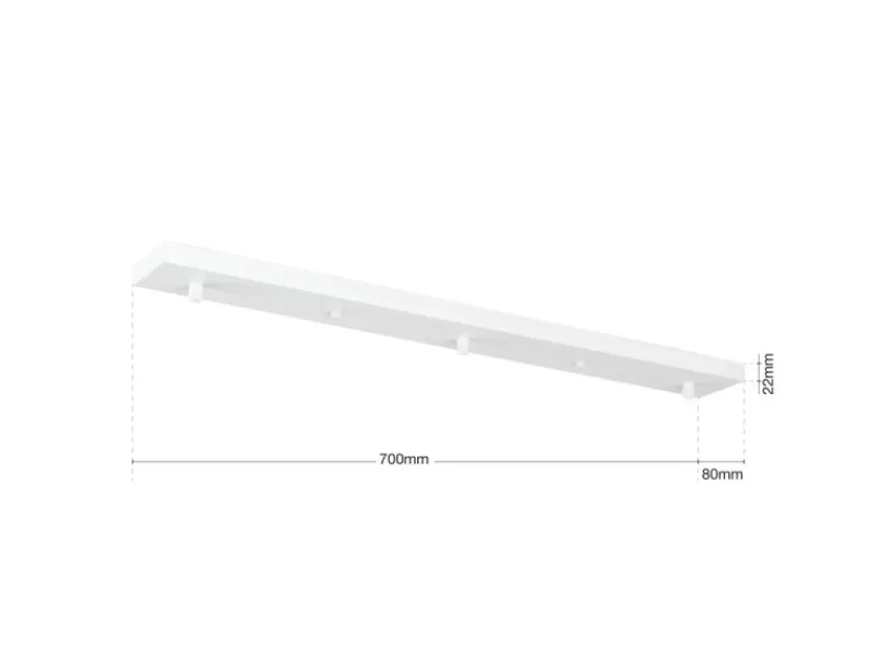 Online Orion Lightstyle Deckenbaldachin 3 Auslässe 70 cm x 8 cm Weiß