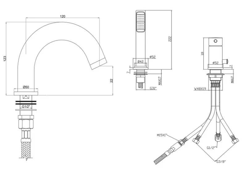 Ottofond Einhebelmischer-Wannenarmatur S3000 Chrom