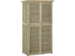 Best Outsunny Gartenschrank mit Asphaltdach 4 Fächer 87 x 46,5 x 160 cm