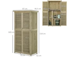 Best Outsunny Gartenschrank mit Asphaltdach 4 Fächer 87 x 46,5 x 160 cm