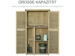Best Outsunny Gartenschrank mit Asphaltdach 4 Fächer 87 x 46,5 x 160 cm
